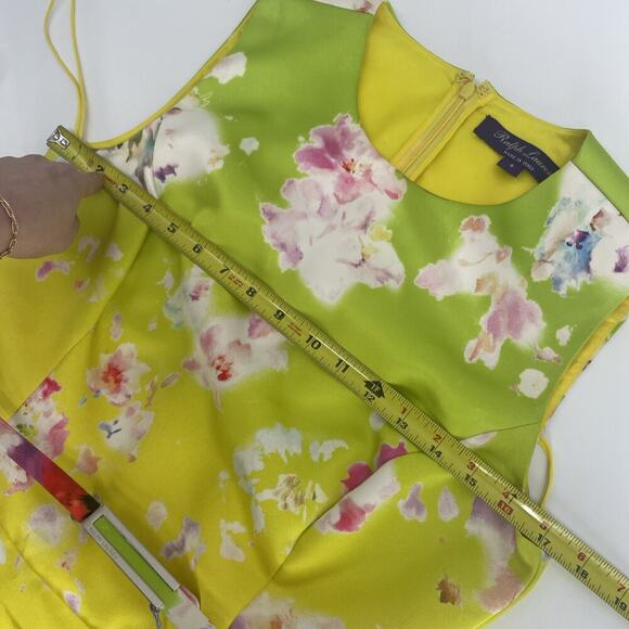 Ralph Lauren Collection Floral Belted Pencil Shift Dress 6 Midi Sleeveless $4K - Picture 9 of 14